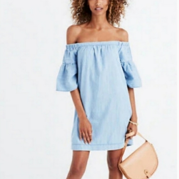Madewell Dresses & Skirts - [Madewell] Azalea Chambray Off the Shoulder Dress
